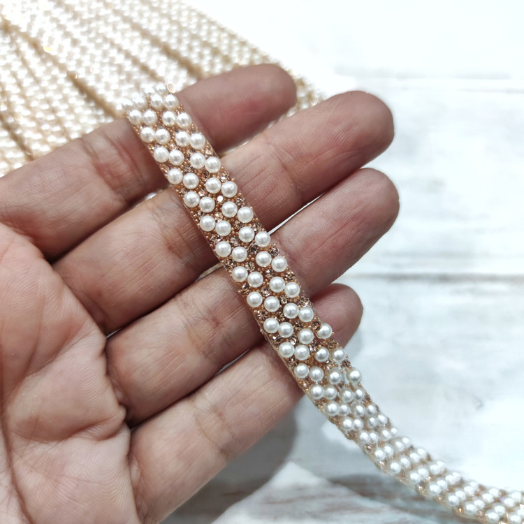 نوار(یراق)حرارتی-اتویی باریک مروارید و نگین