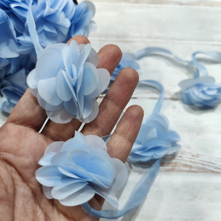 نوار خرجکار گل ساتن برجسته