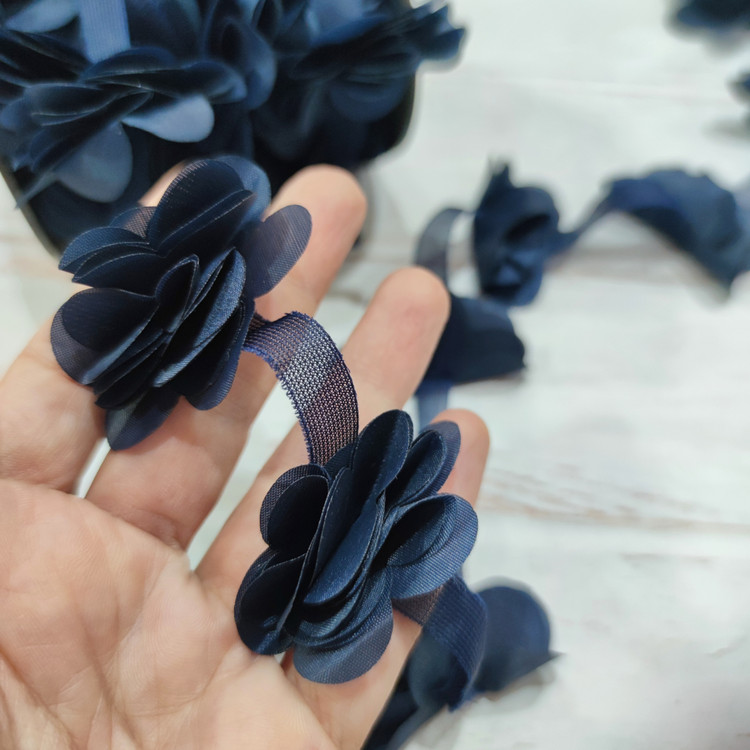 نوار خرجکار گل ساتن برجسته