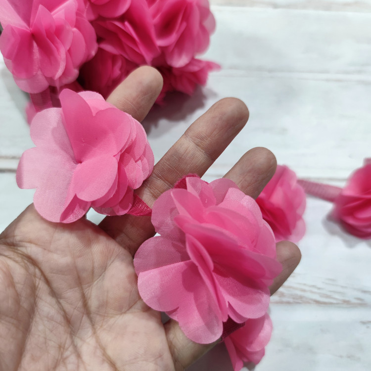 نوار خرجکار گل ساتن برجسته