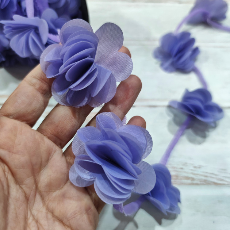 نوار خرجکار گل ساتن برجسته
