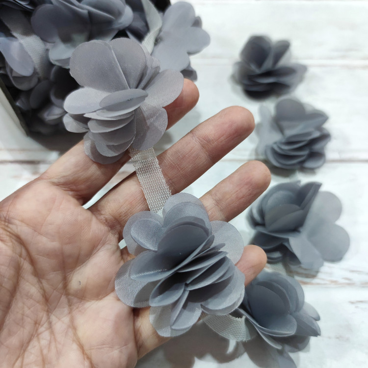 نوار خرجکار گل ساتن برجسته